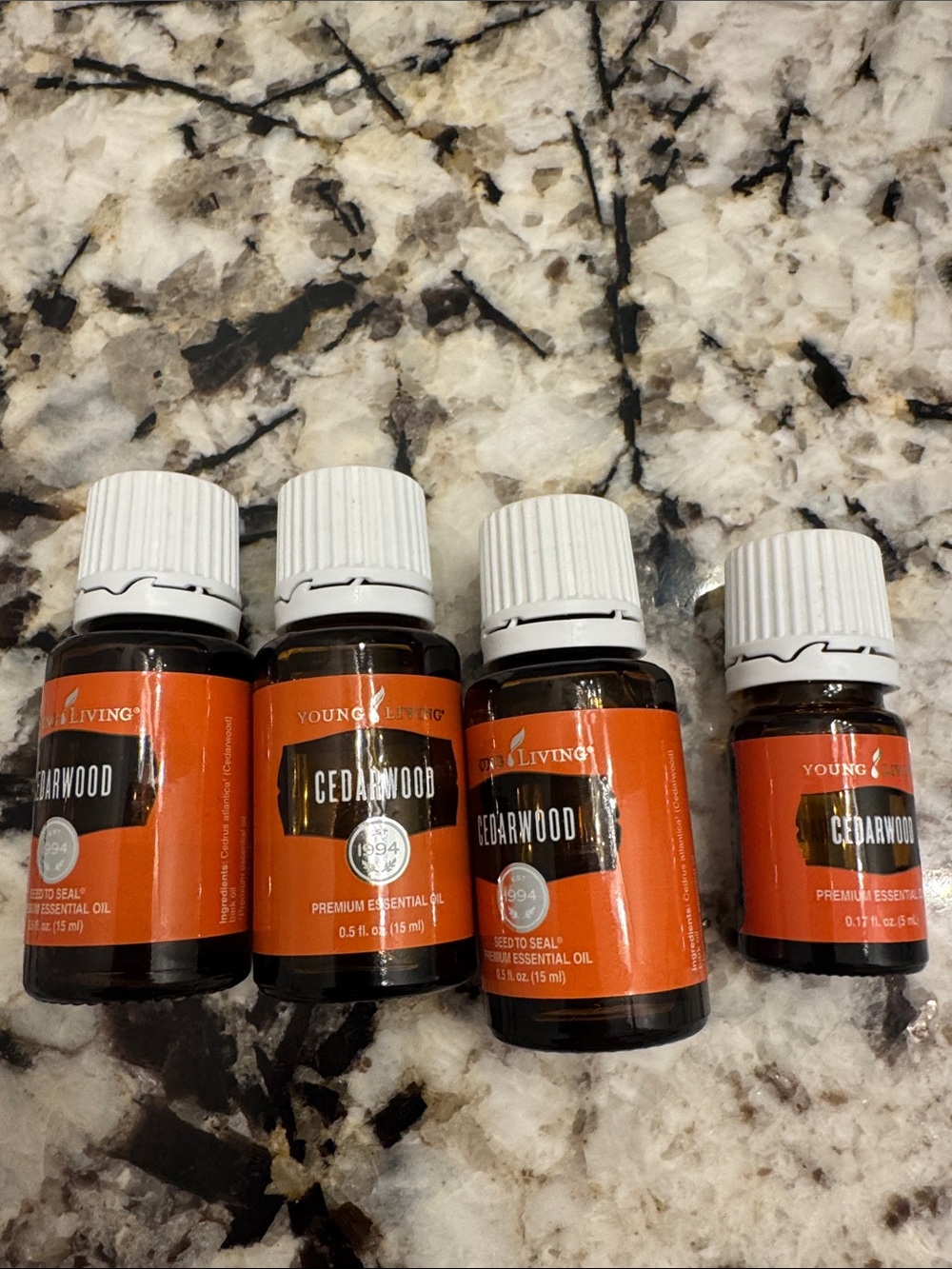 Young Living Cedarwood Essential Oil 4 bottles 50
Ml total